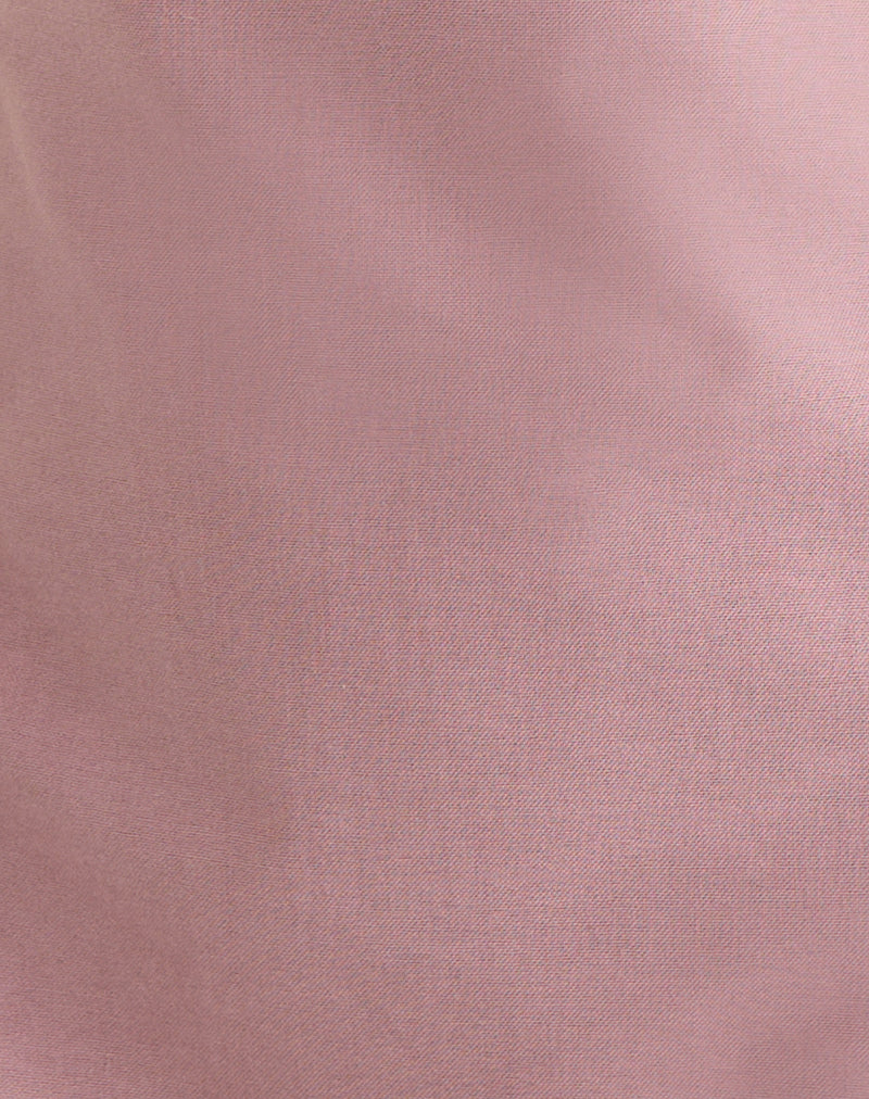 Ayana Backless Mini Dress in Linen Dusty Rose