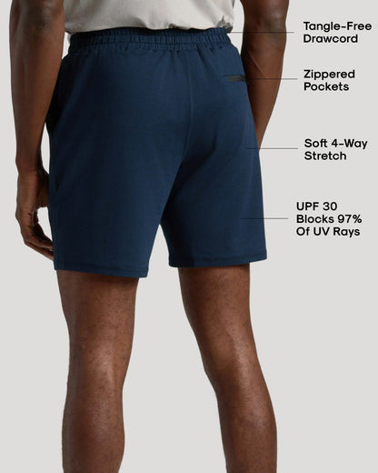 Dark Heather Navy Active Comfort Shorts