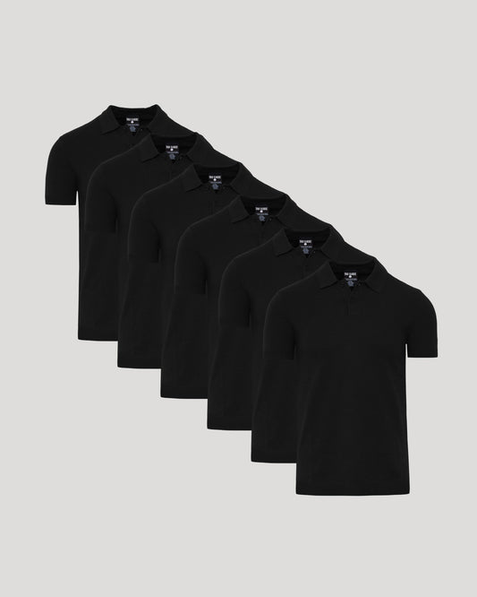 Black Dressy Polo 6-Pack
