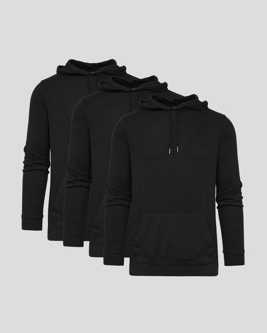 All Black Classic Waffle Hoodie 3-Pack