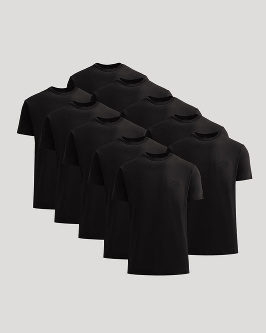 All Black Active Crew 10-Pack