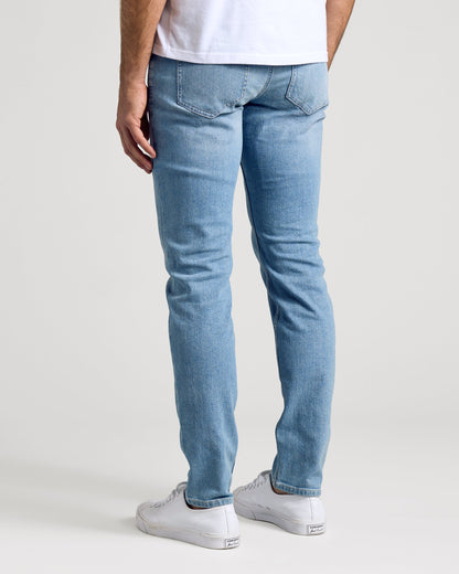 Light Indigo Wash Slim Authentic Denim Jeans