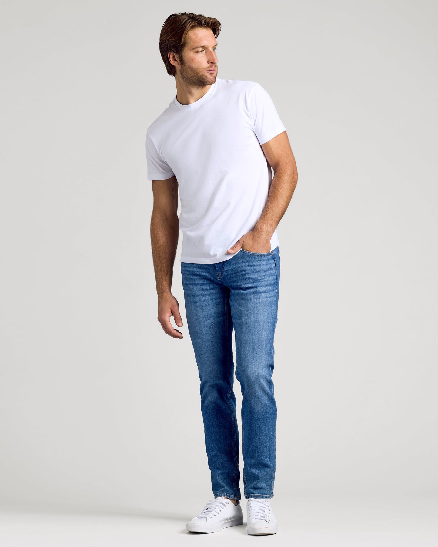 Medium Indigo Wash Slim Authentic Denim Jeans