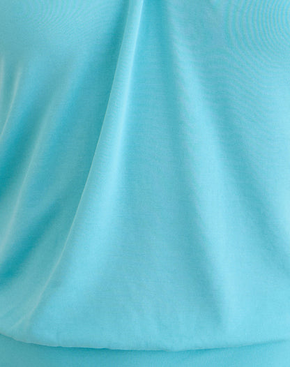 Ballerie Halter Top in Cupro Aqua