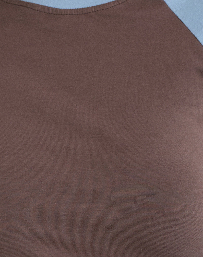 Balqis Long Sleeve Top in Coffee Quartz Nantucket Blue Combinaton