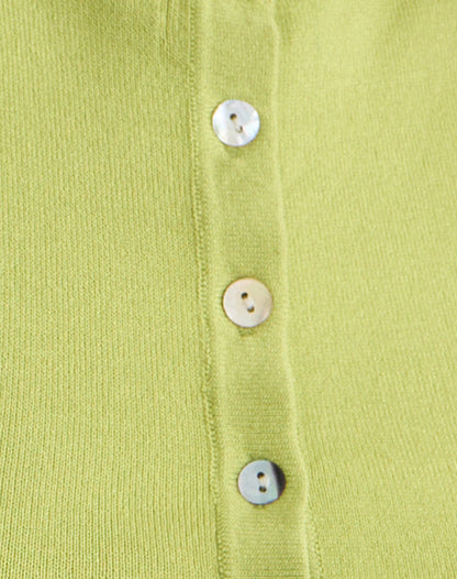 Baniah Cropped Cardigan in Flat Knit Lily Green