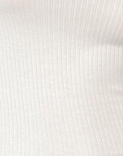 Beech Ribbed Long Sleeve Top in Off White