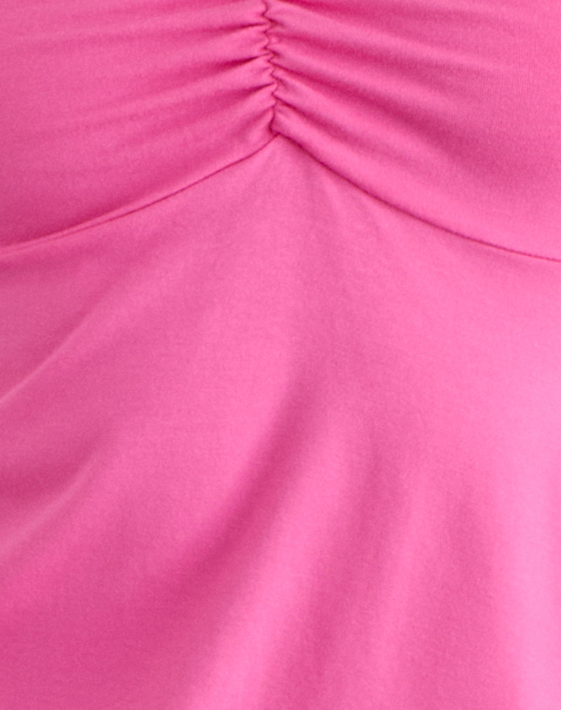 Belena Mini Dress in Jersey Deep Pink