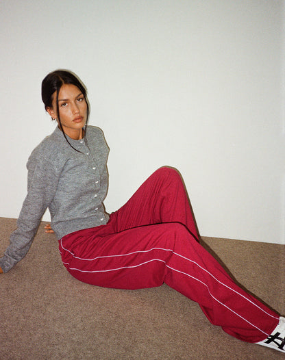 Benton Jogger in Adrenaline Red with Violet Binding