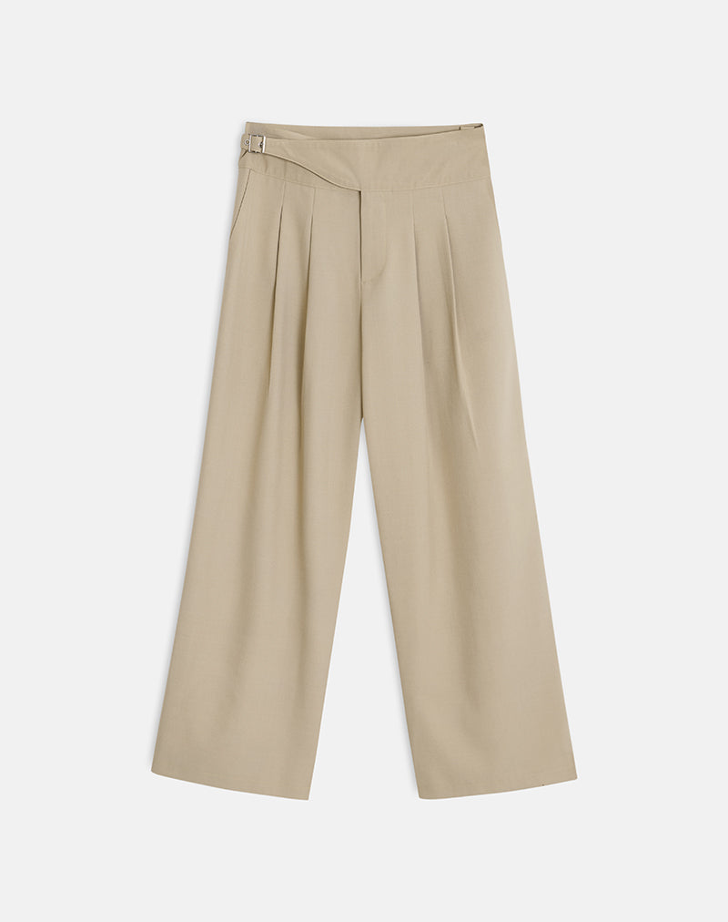 Berdine Wide Leg Trouser in Tailoring Beige