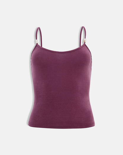 Betony Top with Beads in Cupro Deep Purple
