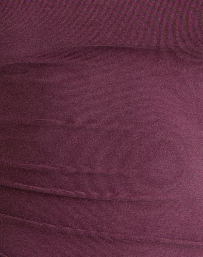 Betony Top with Beads in Cupro Deep Purple
