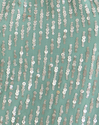 Beyi Halterneck Top in Chiffon Sequin Jade