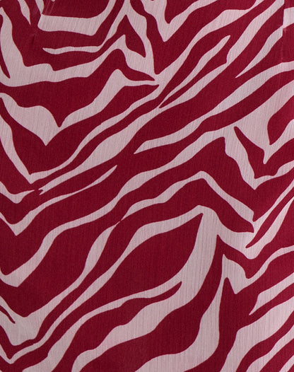 Beyza Halter Mini Dress in Zebra Print Red