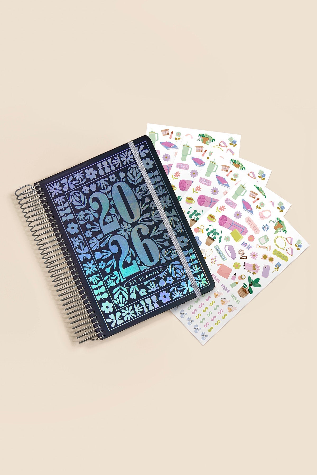 2026 Fit Planner + Stickers - Black Metallic