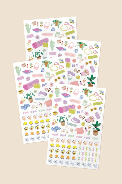 2026 Fit Planner + Stickers - Multicolor Floral