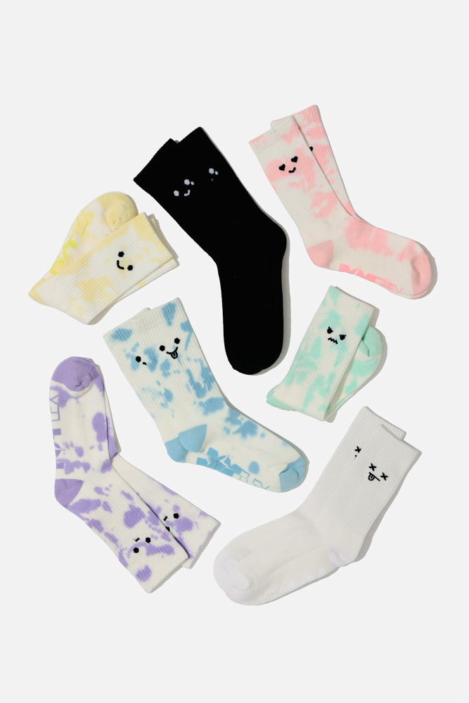 Dead Face Mid-Calf Gym Socks - White