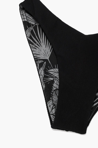 Sunshine Scoop Ultra Cheeky Bikini Bottom - Black Rib