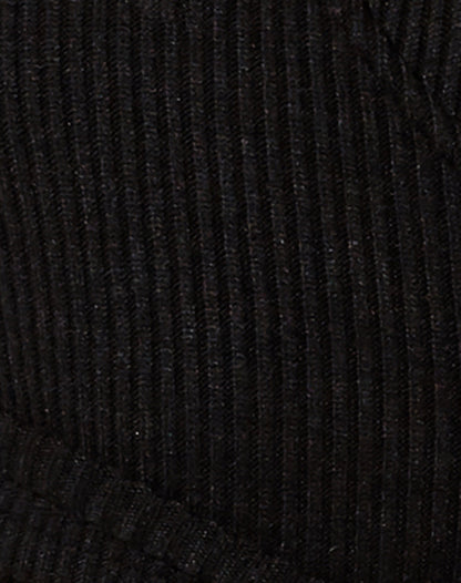 Bianca Wrap Top in Rib Black