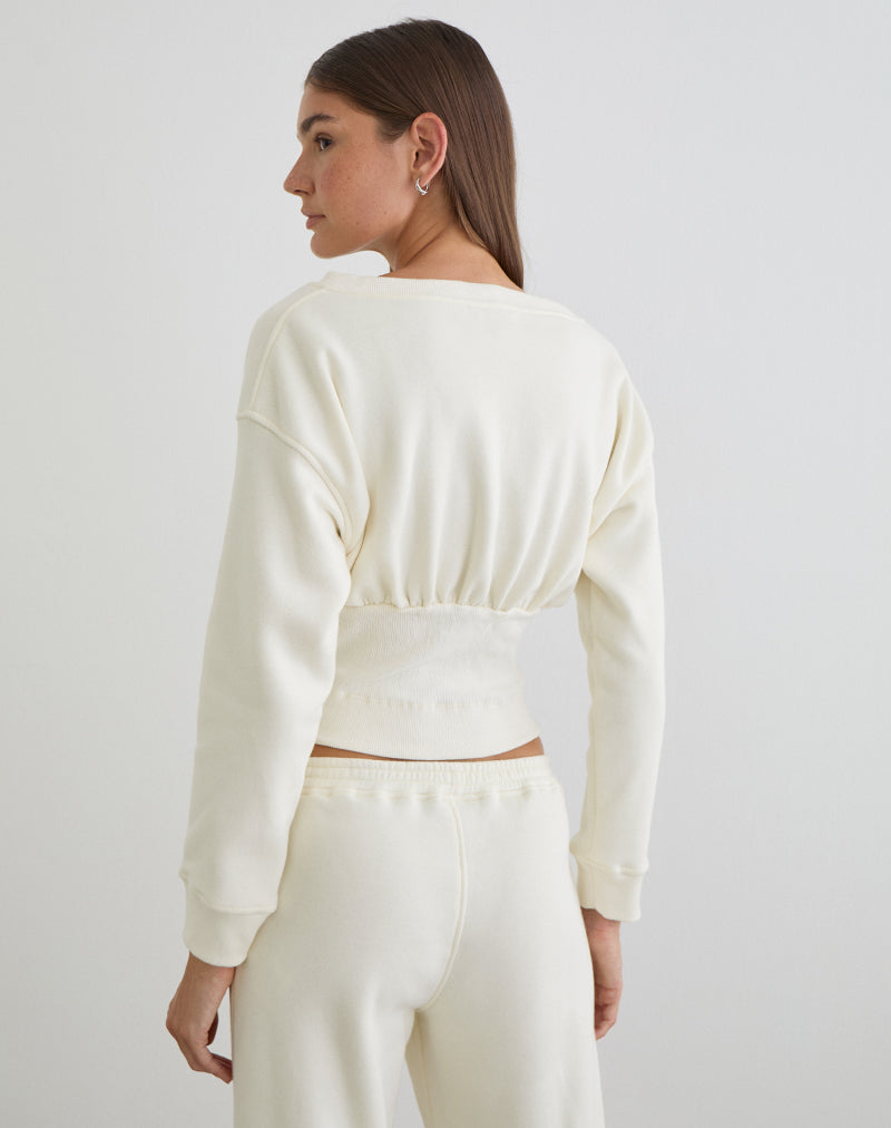 Bigail V Neck Jumper in Winter White