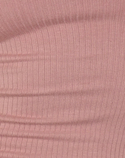 Binlo Extra Long Sleeve Top in Dusty Pink Rib