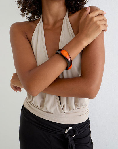 Black and Orange Wooden Bangle