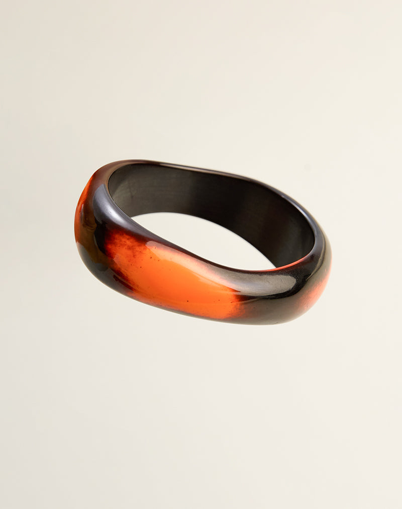 Black and Orange Wooden Bangle