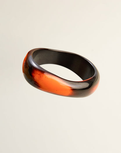 Black and Orange Wooden Bangle