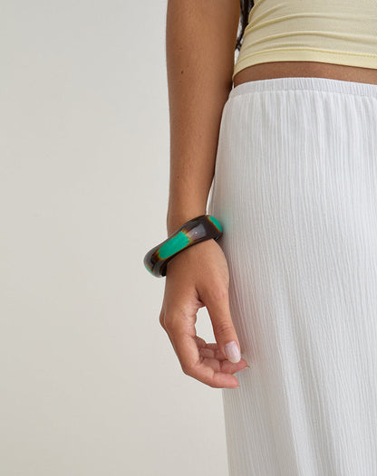 Black and Turquoise Wooden Bangle