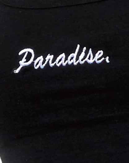 Blois Crop Top in Lycra Black Paradise Embro