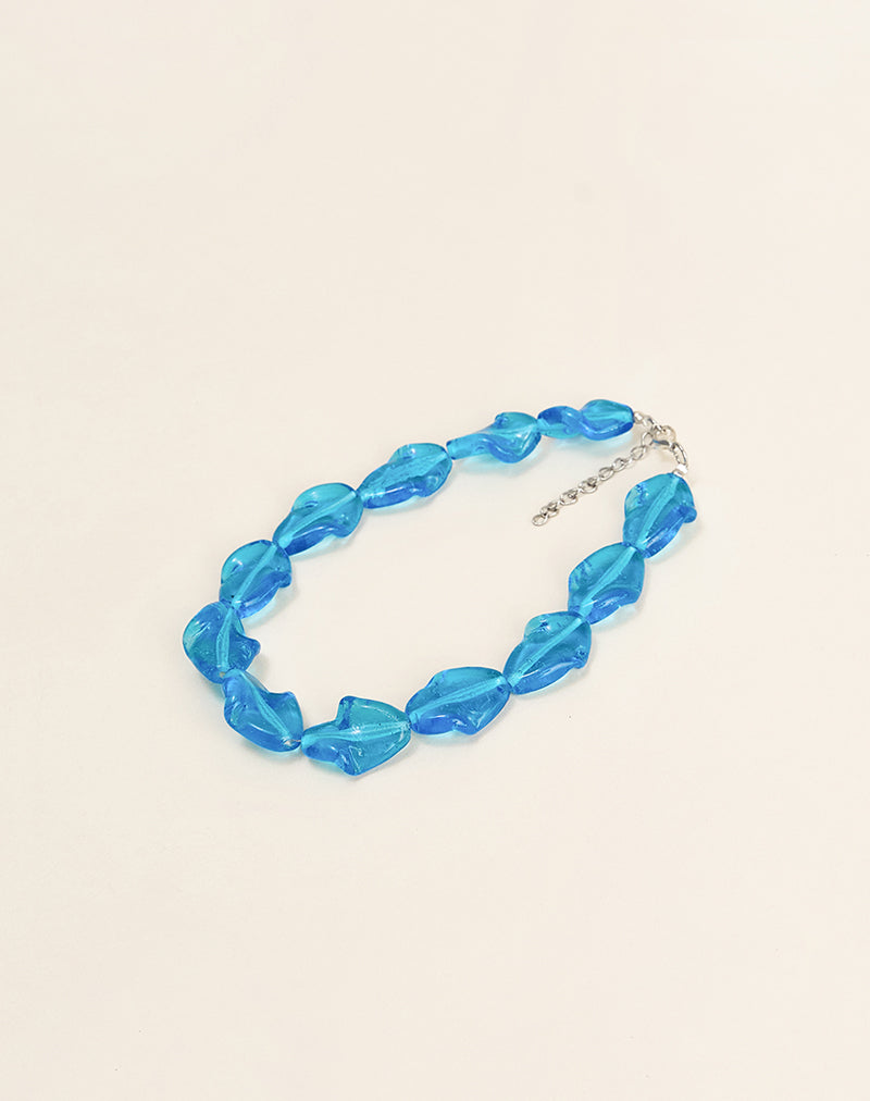 Blue Glass Beaded Necklace