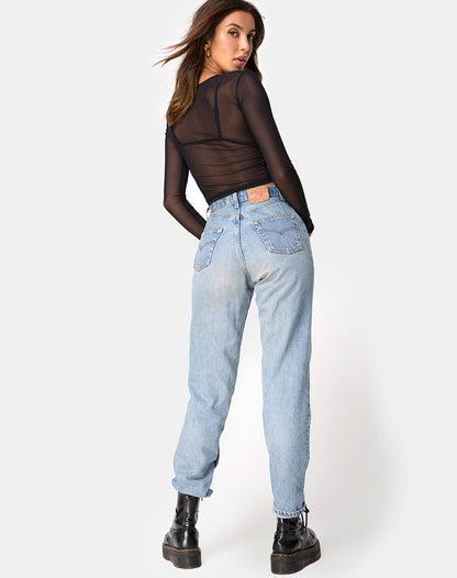 Bonnie Crop Top in Black Net