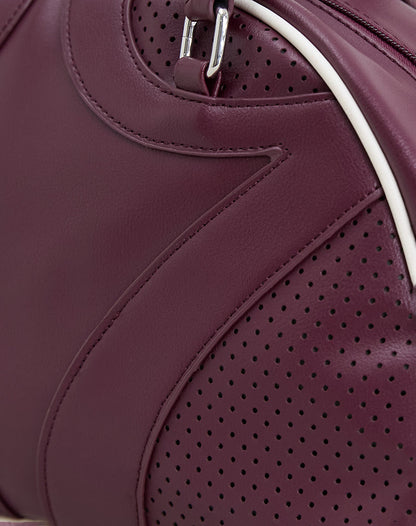 Bowler Bag in Cream and Burgundy