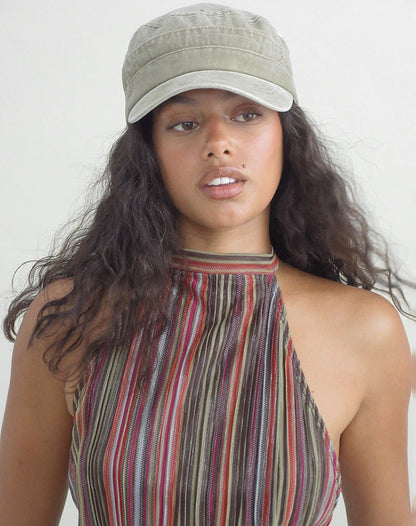 Brienne Top in Shimmer Plisse Multicolour Brown