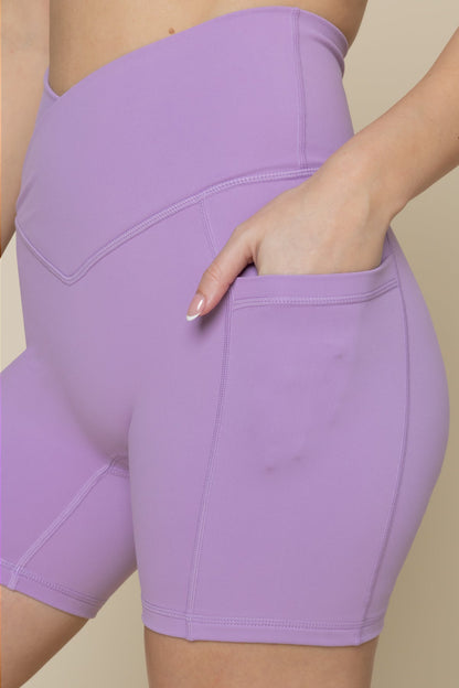 Crisscross Hourglass® Midi Short with Pockets - Mystic Purple