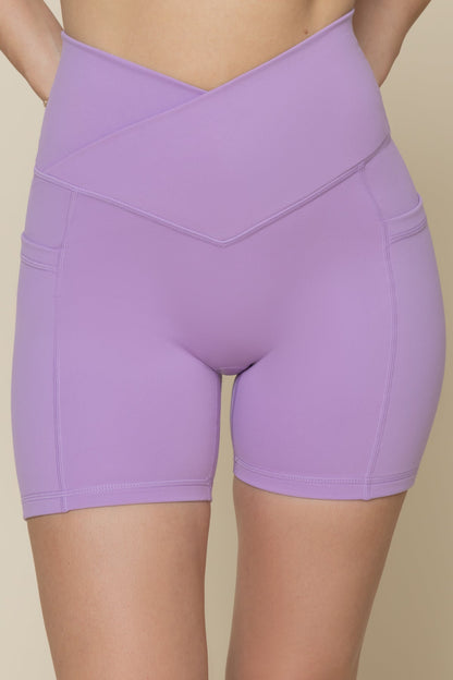 Crisscross Hourglass® Midi Short with Pockets - Mystic Purple