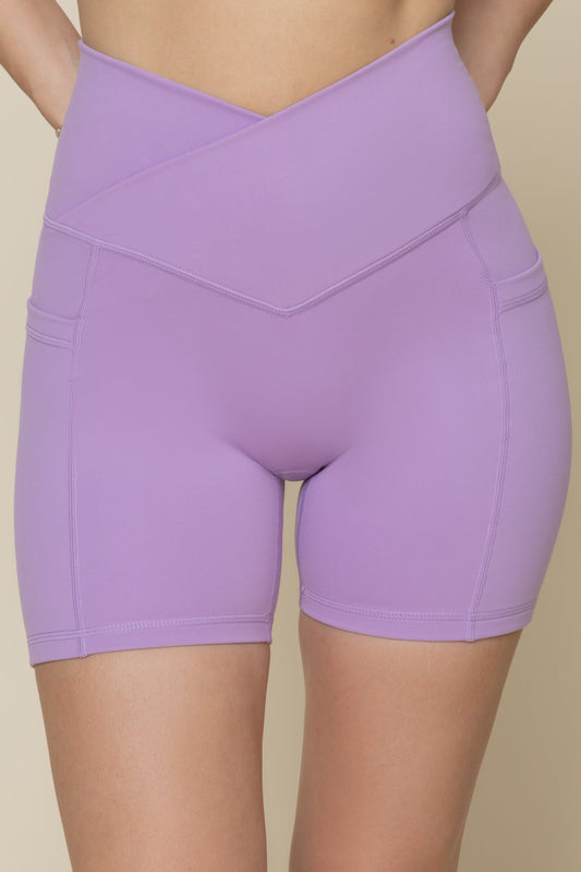 Crisscross Hourglass® Midi Short with Pockets - Mystic Purple