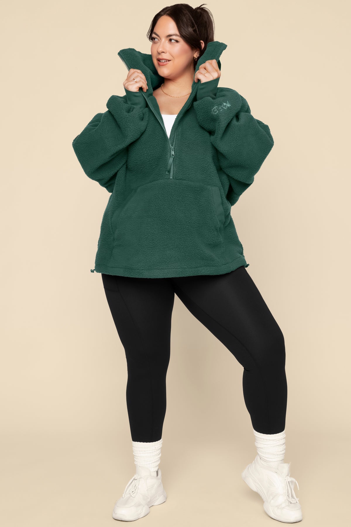Big Hug Fleece Half Zip Sweater - Pine