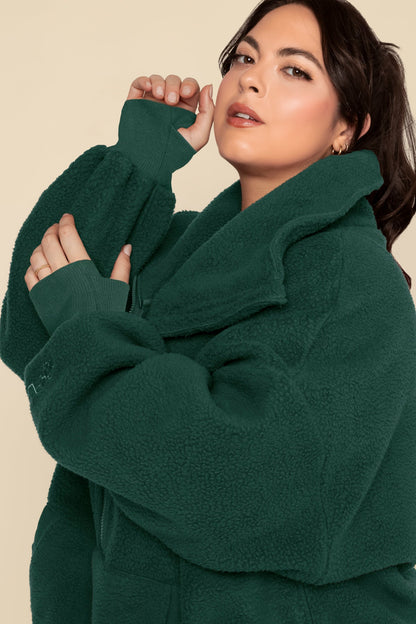 Big Hug Fleece Half Zip Sweater - Pine