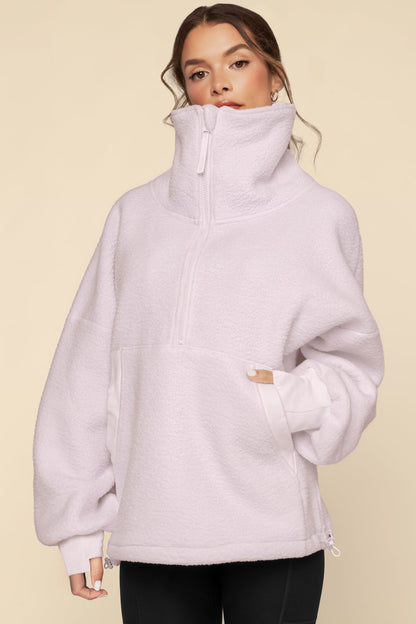 Big Hug Fleece Half Zip Sweater - Orchid Ice