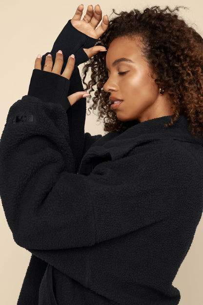 Big Hug Fleece Half Zip Sweater - Black
