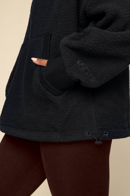 Big Hug Fleece Half Zip Sweater - Black