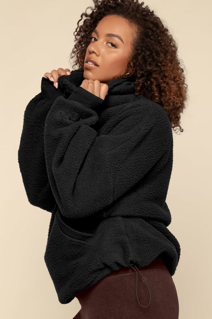 Big Hug Fleece Half Zip Sweater - Black