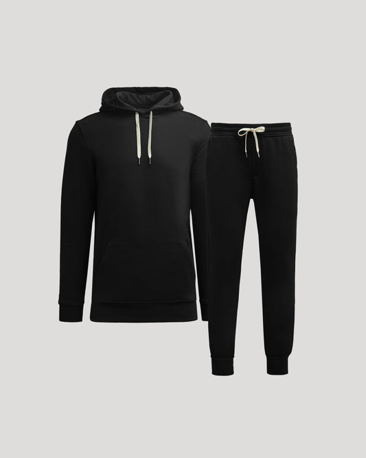 Black Tall Fleece Pullover Hoodie & Joggers 2-Pack