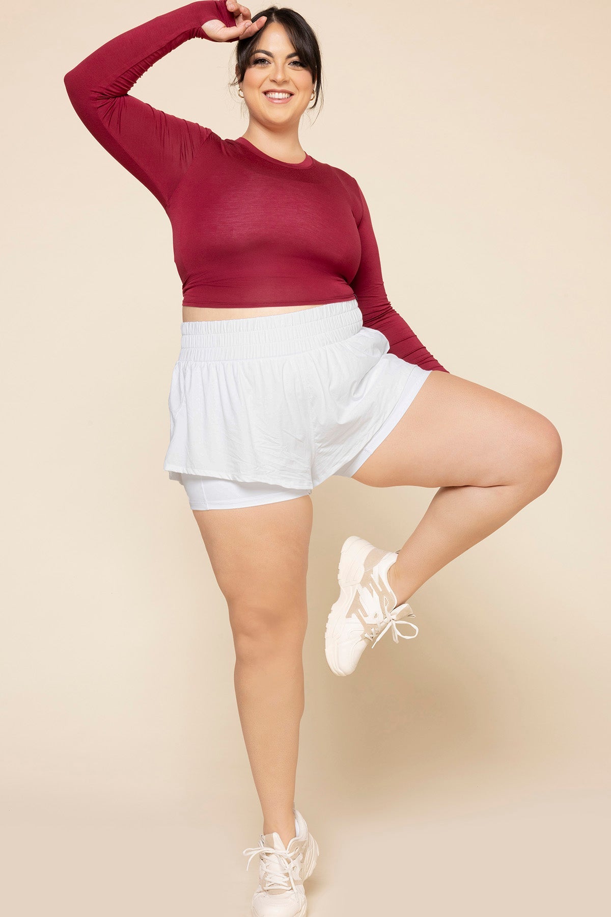Bow Back Reversible Long Sleeve Top - Ruby