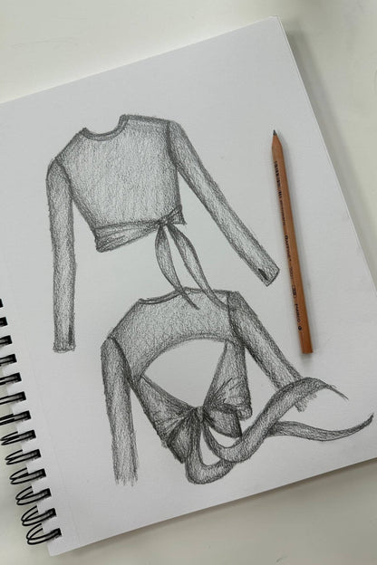 Bow Back Reversible Long Sleeve Top - White