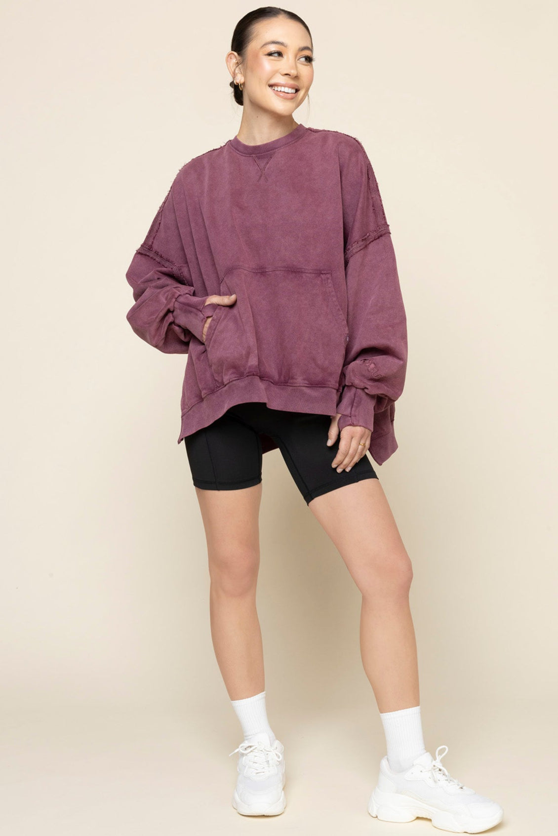 Boxy Crewneck - Vintage Plum