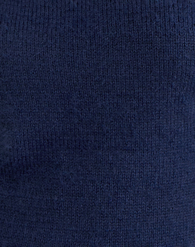 Calyce Top in Fluffy Knit Navy