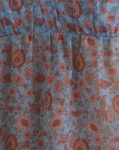 Camden Cami Top in Shadow Blossom Blue Chiffon