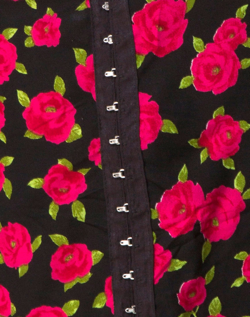 Camisa Dress in Red Bloom
